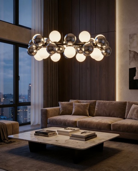 LAMPA WISZĄCA NOWOCZESNA CZARNA SAONA W42 LUMINA DECO