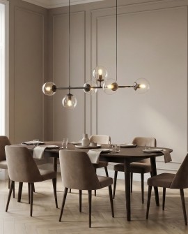 lampa wisząca nowoczesna czarna Ceredo W6 z sześcioma punktami światła Lumina Deco