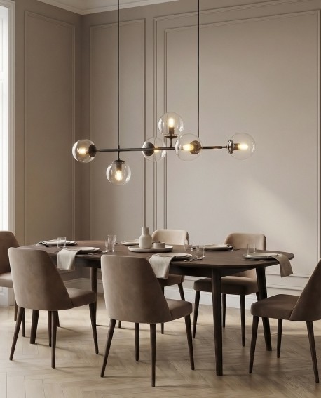 lampa wisząca nowoczesna czarna Ceredo W6 z sześcioma punktami światła Lumina Deco