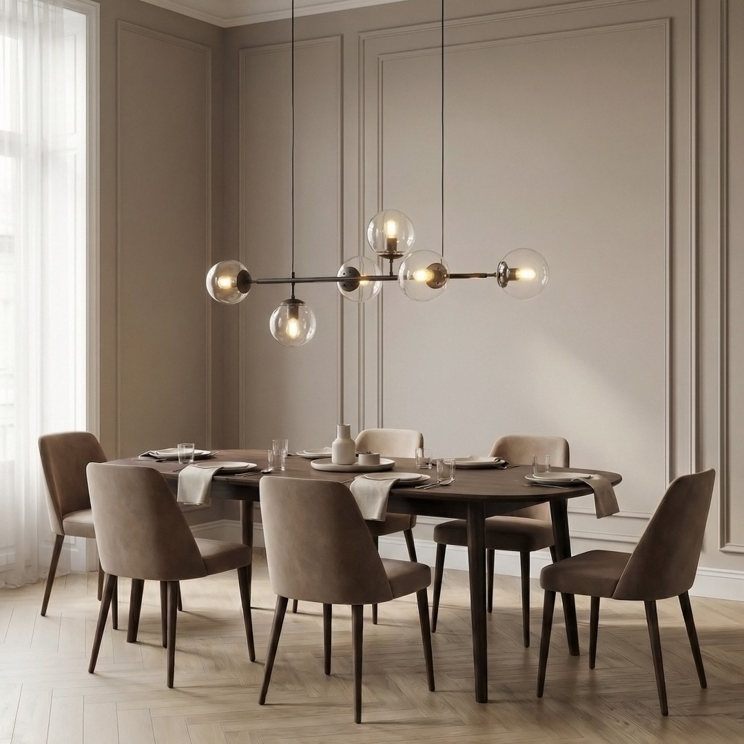 lampa wisząca nowoczesna czarna Ceredo W6 z sześcioma punktami światła Lumina Deco