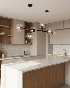 lampa wisząca nowoczesna czarna Ceredo W6 z sześcioma punktami światła Lumina Deco