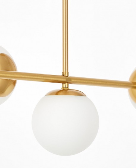 NOWOCZESNA LAMPA SUFITOWA WISZĄCA SZCZOTKOWANE ZŁOTO LEDO W3 LONG