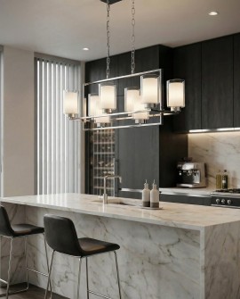 LAMPA WISZĄCA NOWOCZESNA CHROMOWANA LINO W8 LUMINA DECO