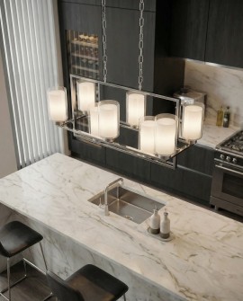 LAMPA WISZĄCA NOWOCZESNA CHROMOWANA LINO W8 LUMINA DECO