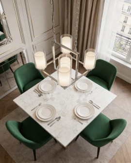 LAMPA WISZĄCA NOWOCZESNA CHROMOWANA LINO W5 LUMINA DECO