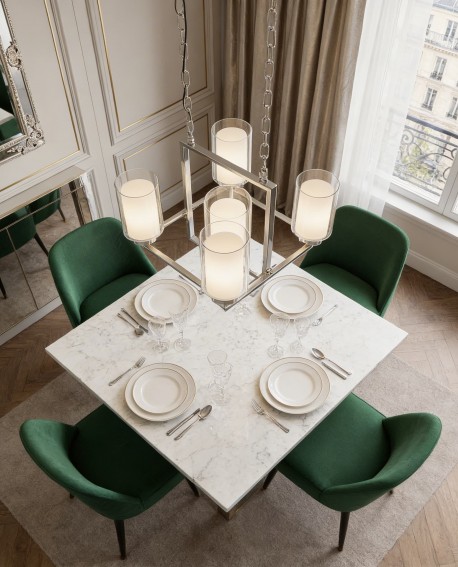 LAMPA WISZĄCA NOWOCZESNA CHROMOWANA LINO W5 LUMINA DECO