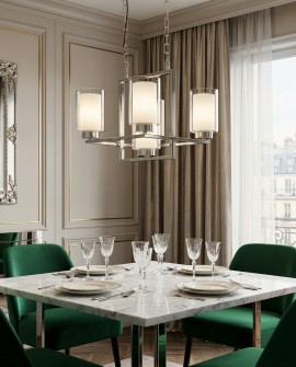 LAMPA WISZĄCA NOWOCZESNA CHROMOWANA LINO W5 LUMINA DECO