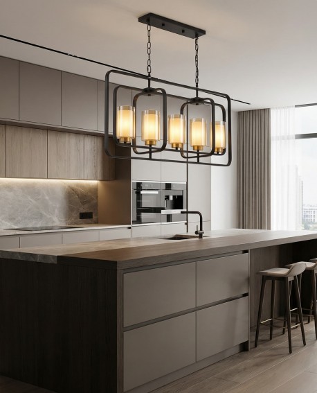 LAMPA WISZĄCA LOFT CHARNO-MOSIĘŻNA CHICAGO W5 LUMINA DECO