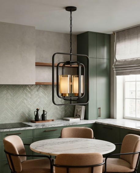 LAMPA WISZĄCA LOFT CHARNO-MOSIĘŻNA CHICAGO W2 LUMINA DECO