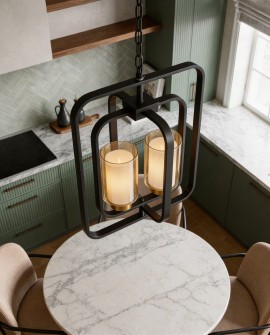 LAMPA WISZĄCA LOFT CHARNO-ZŁOTA SZCZOTKOWANA CHICAGO W2 LUMINA DECO