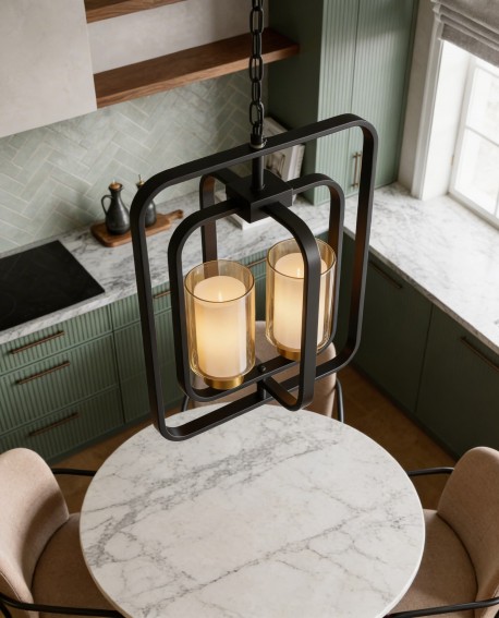 LAMPA WISZĄCA LOFT CHARNO-MOSIĘŻNA CHICAGO W2 LUMINA DECO