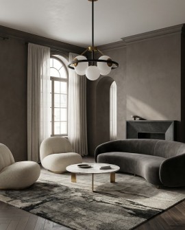 LAMPA WISZĄCA SUFITOWA NOWOCZESNA CZARNO-MOSIĘŻNA DONZANO W5 LUMINA DECO