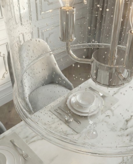 LAMPA WISZĄCA SUFITOWA NOWOCZESNA GLAMOUR CHROMOWANA RALTON W3 LUMINA DECO