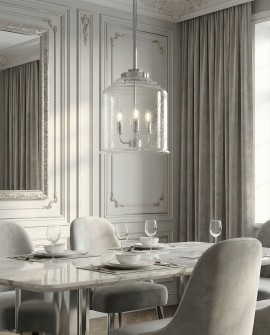 LAMPA WISZĄCA SUFITOWA NOWOCZESNA GLAMOUR CHROMOWANA RALTON W3 LUMINA DECO