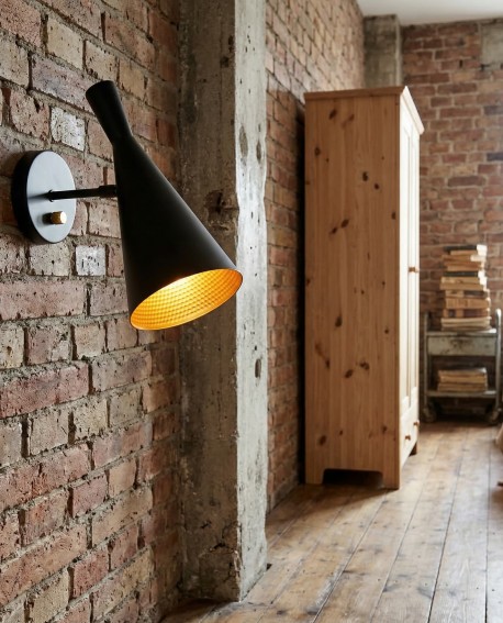 KINKIET LAMPA ŚCIENNA LOFT CZARNA FOGGI W1