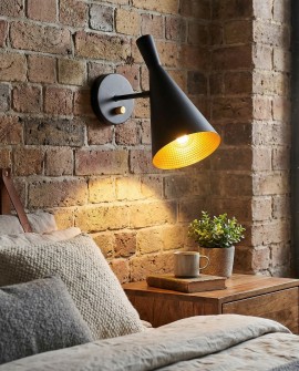 KINKIET LAMPA ŚCIENNA LOFT CZARNA FOGGI W1