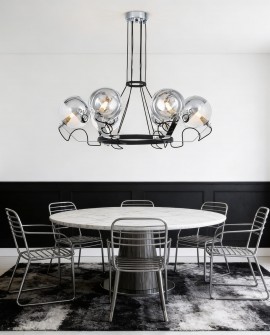 LAMPA WISZĄCA NOWOCZESNA CZARNA MARSEO W6 LUMINA DECO