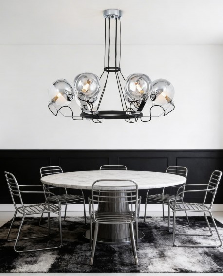 LAMPA WISZĄCA NOWOCZESNA CZARNA MARSEO W6 LUMINA DECO