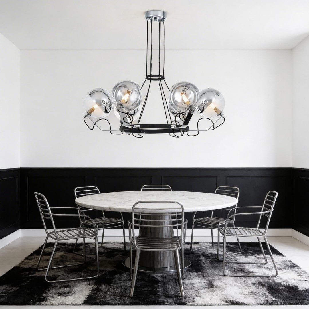 LAMPA WISZĄCA NOWOCZESNA CZARNA MARSEO W6 LUMINA DECO