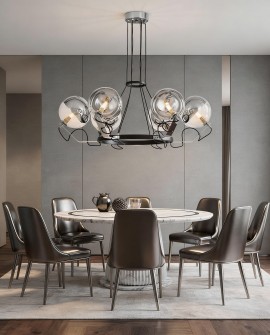 LAMPA WISZĄCA NOWOCZESNA CZARNA MARSEO W6 LUMINA DECO