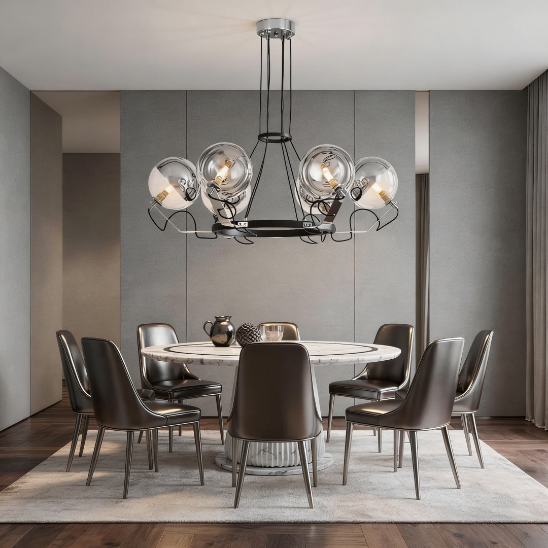 LAMPA WISZĄCA NOWOCZESNA CZARNA MARSEO W6 LUMINA DECO