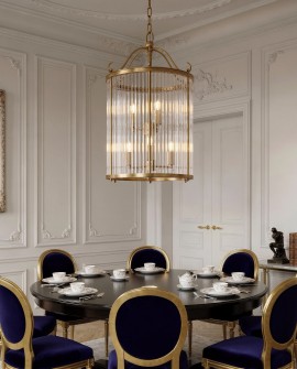 LAMPA WISZĄCA LOFT ZŁOTO SZCZOTKOWANE BOSTON W6 LUMINA DECO