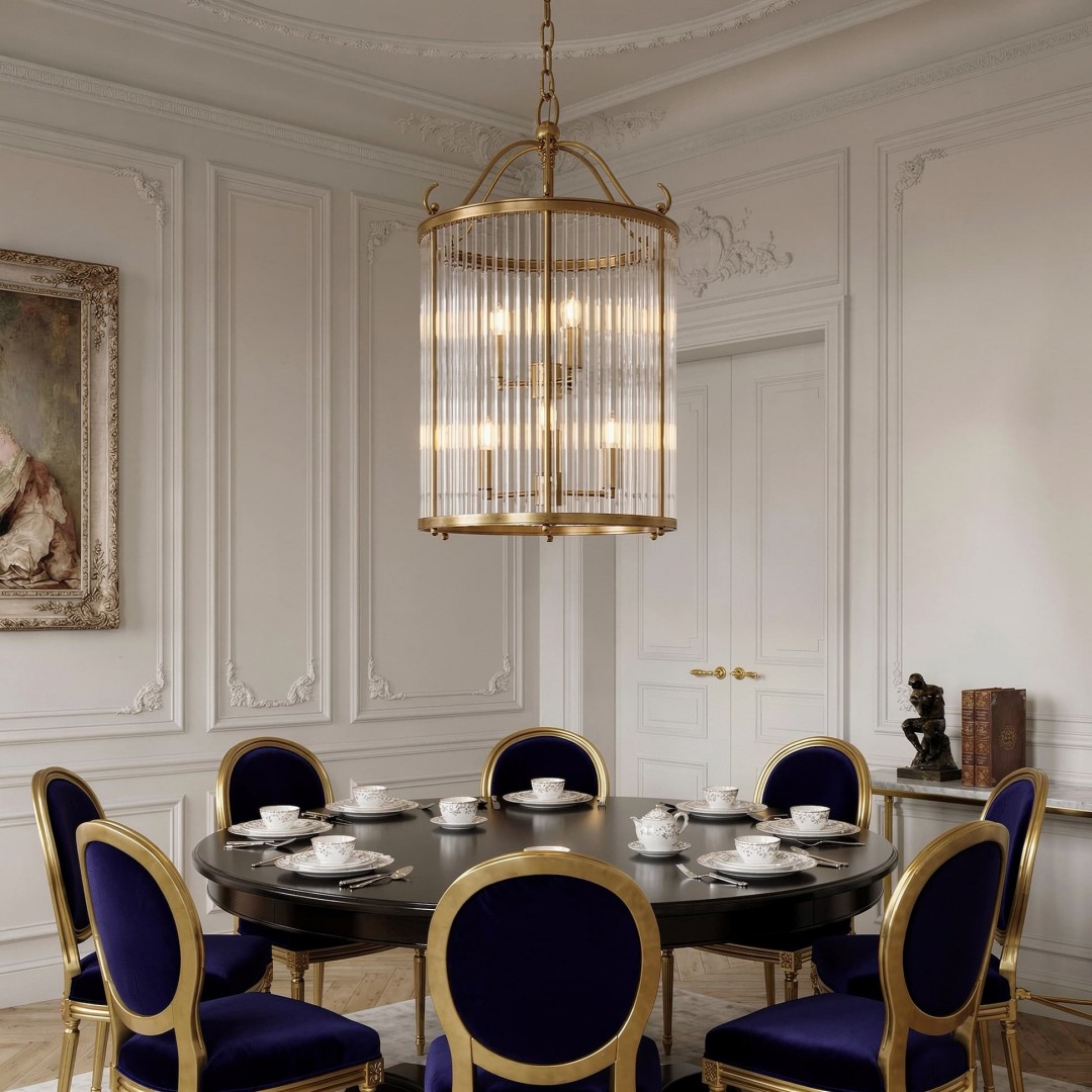 LAMPA WISZĄCA LOFT ZŁOTO SZCZOTKOWANE BOSTON W6 LUMINA DECO