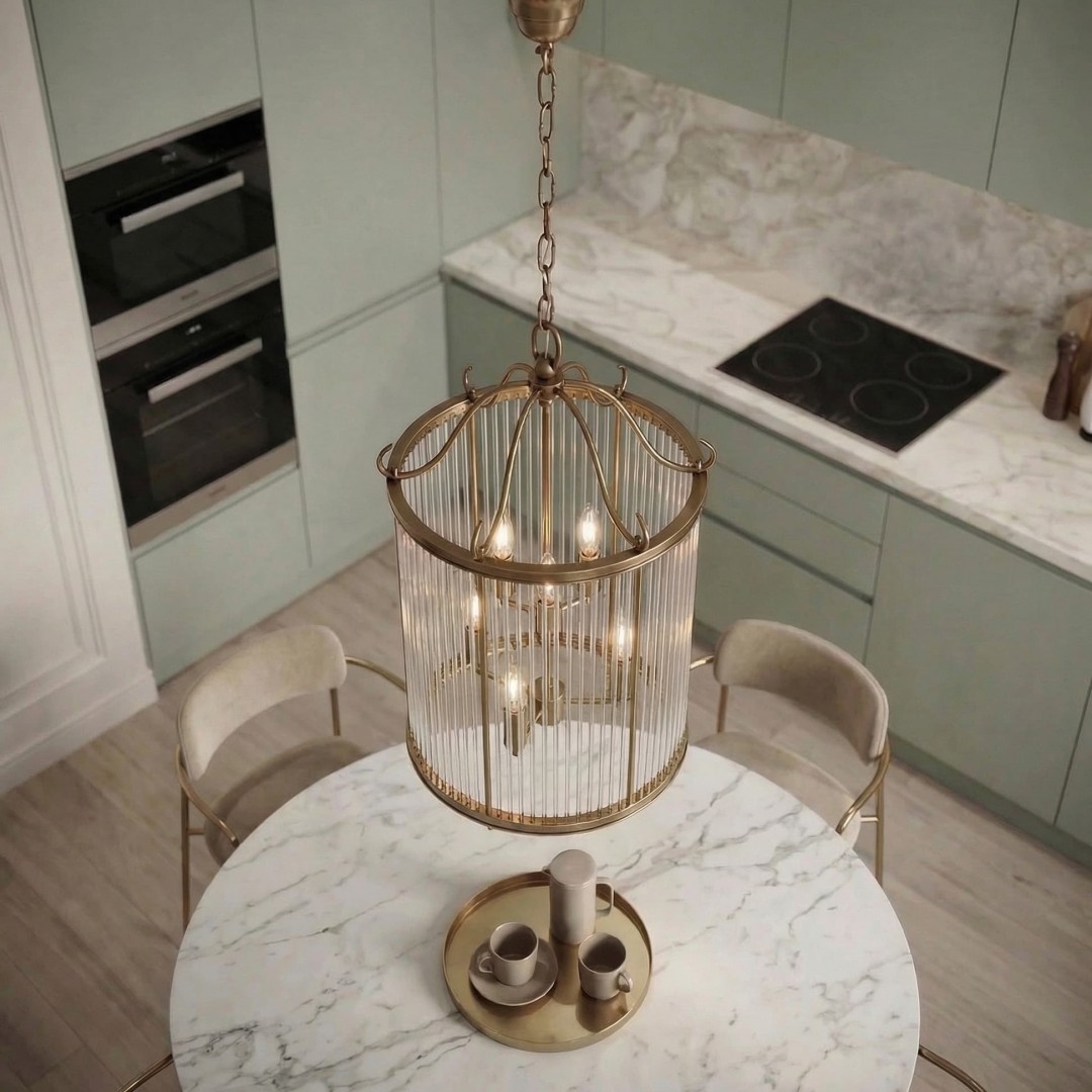 LAMPA WISZĄCA LOFT ZŁOTO SZCZOTKOWANE BOSTON W6 LUMINA DECO