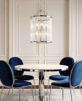 LAMPA WISZĄCA LOFT CHROMOWANA BOSTON W6 LUMINA DECO