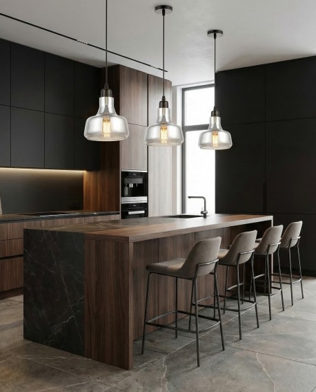 LAMPA WISZĄCA NOWOCZESNA SZKLANA BORMIO LUMINA DECO