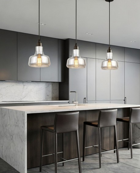 LAMPA WISZĄCA NOWOCZESNA SZKLANA BORMIO LUMINA DECO