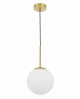 LAMPA WISZĄCA SUFITOWA NOWOCZESNA ZŁOTO SZCZOTKOWANE BIAŁA KULA FREDICA 20