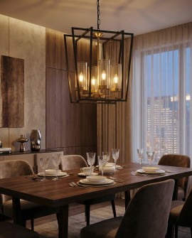 LAMPA WISZĄCA NOWOCZESNA CZARNO-ZŁOTA ARES W4 LUMINA DECO