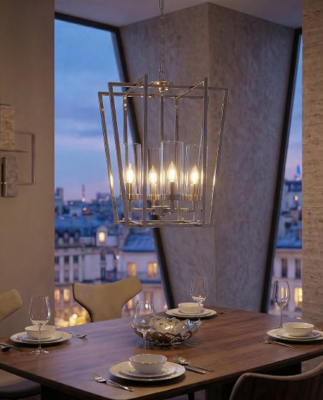 LAMPA WISZĄCA NOWOCZESNA CHROMOWANA ARES W4 LUMINA DECO