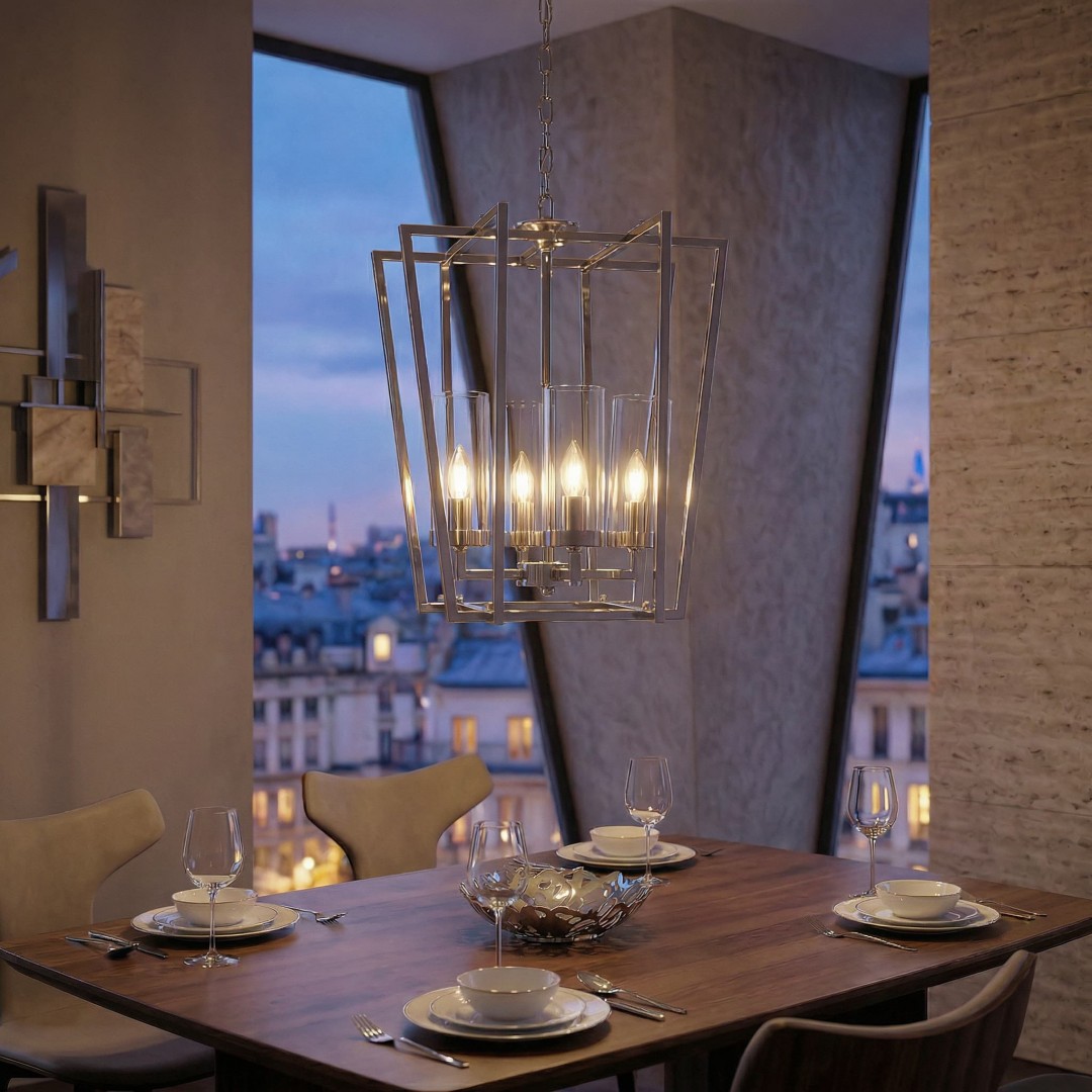 LAMPA WISZĄCA NOWOCZESNA CHROMOWANA ARES W4 LUMINA DECO