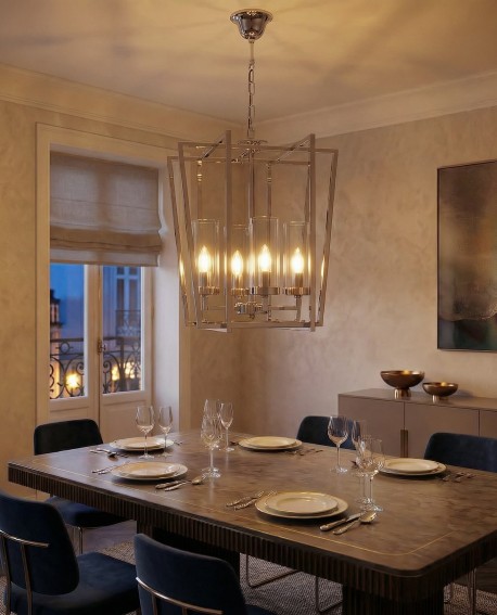 LAMPA WISZĄCA NOWOCZESNA CHROMOWANA ARES W4 LUMINA DECO