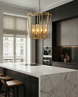 LAMPA WISZĄCA NOWOCZESNA ZŁOTA ARES W4 LUMINA DECO