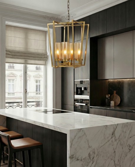 LAMPA WISZĄCA NOWOCZESNA ZŁOTA ARES W4 LUMINA DECO