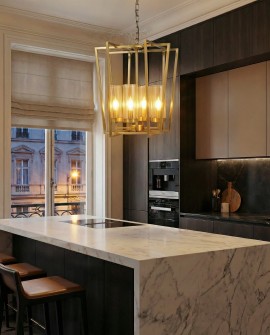 LAMPA WISZĄCA NOWOCZESNA ZŁOTA ARES W4 LUMINA DECO