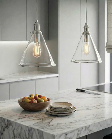 LAMPA WISZĄCA SUFITOWA NOWOCZESNA LOFT CHROMOWANA FEROLI LUMINA DECO