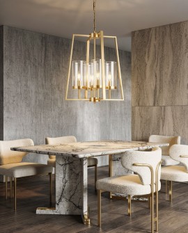 LAMPA WISZĄCA NOWOCZESNA ZŁOTA FEDI W4 LUMINA DECO