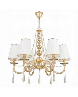 KLASYCZNY ŻYRANDOL KRYSZTAŁOWY ZŁOTY FABIONE W6