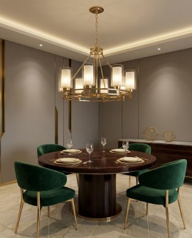 LAMPA WISZĄCA ŻYRANDOL NOWOCZESNY ZŁOTY MARIETTA W8 LUMINA DECO