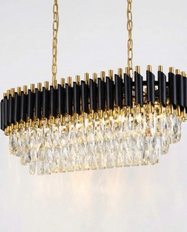 lampa wisząca żyrandol kryształowy czarno-złoty Mazini Pro, aranżacja wnętrza, Lumina Deco