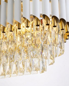 LAMPA WISZĄCA ŻYRANDOL KRYSZTAŁOWY BIAŁO-ZŁOTY MAZINI PRO LUMINA DECO