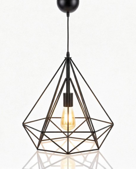 LAMPA WISZĄCA SKANDYNAWSKA CZARNA FORTI