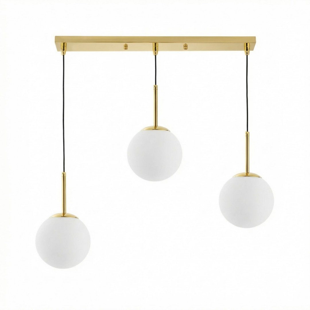 NOWOCZESNA POTRÓJNA LAMPA KLASYCZNE ZŁOTO FREDICA W3 PRO