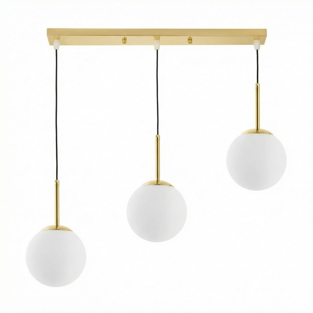 NOWOCZESNA POTRÓJNA LAMPA KLASYCZNE ZŁOTO FREDICA W3 PRO