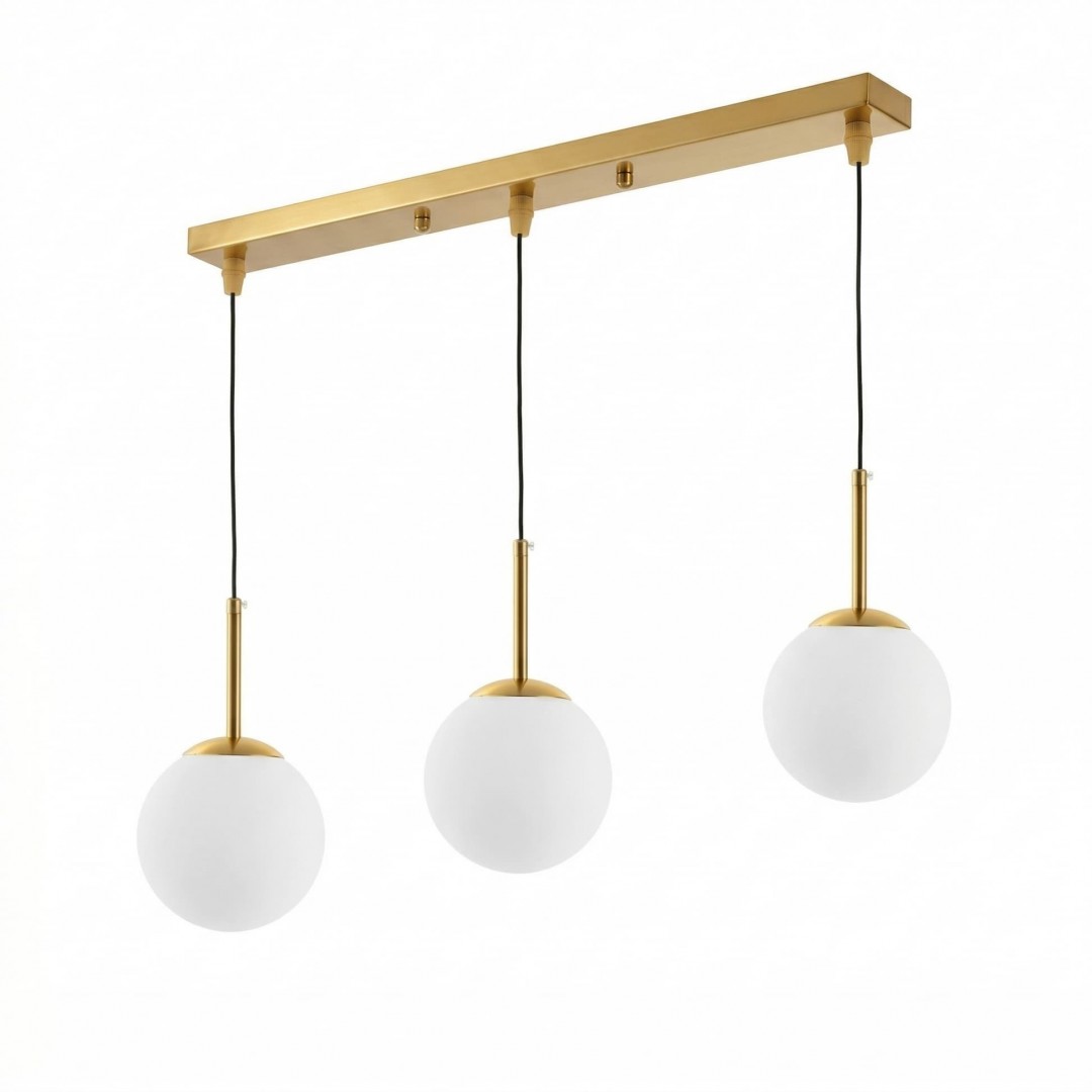 NOWOCZESNA POTRÓJNA LAMPA ZŁOTO SZCZOTKOWANE FREDICA W3 PRO