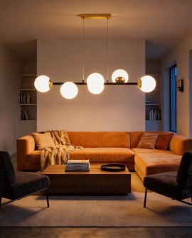 NOWOCZESNA LAMPA WISZĄCA CZARNO-ZŁOTA FINO W6